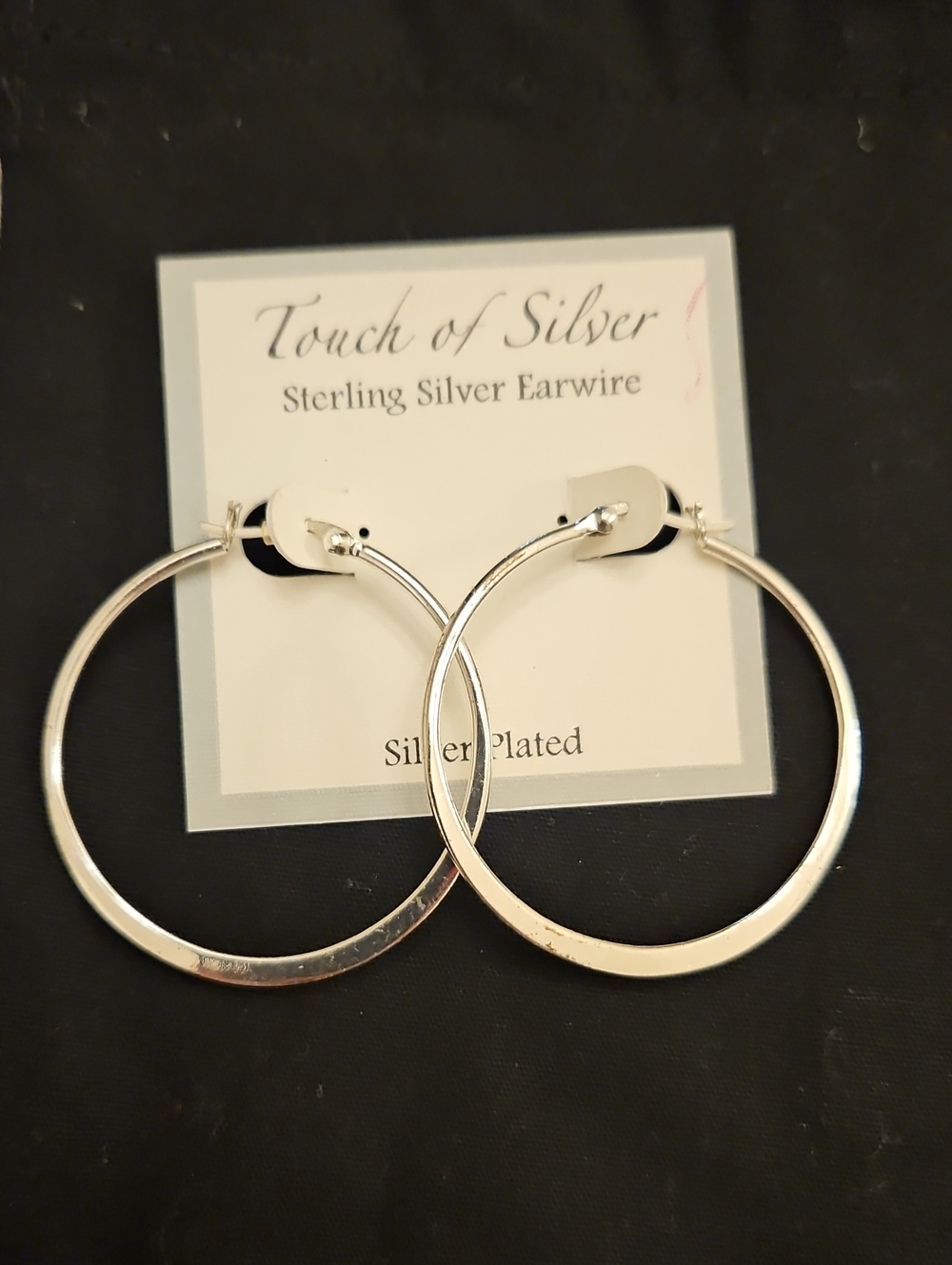 Sterling Silver-Plated Hoop Earrings - Silver